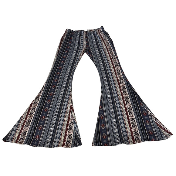 Daisy Del Sol Women's Pull On Palazzo Pants Sz M Paisley Boho Festival Yoga - Picture 1 of 7